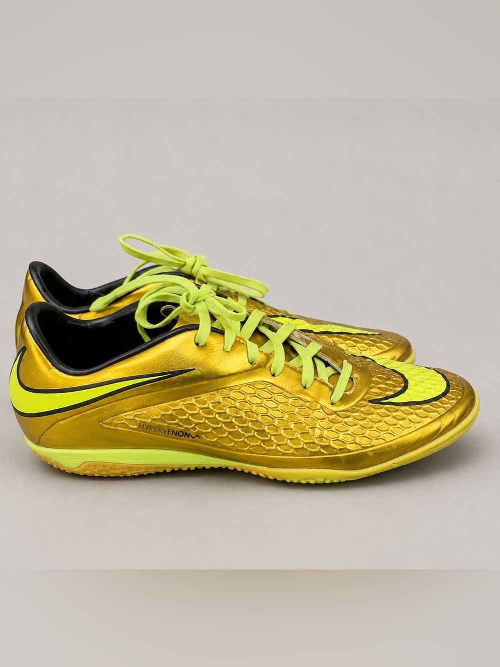 NIKE Rare 2014 Hyper venom Phantom 1 Gold indoor soccer Cleats Neymar